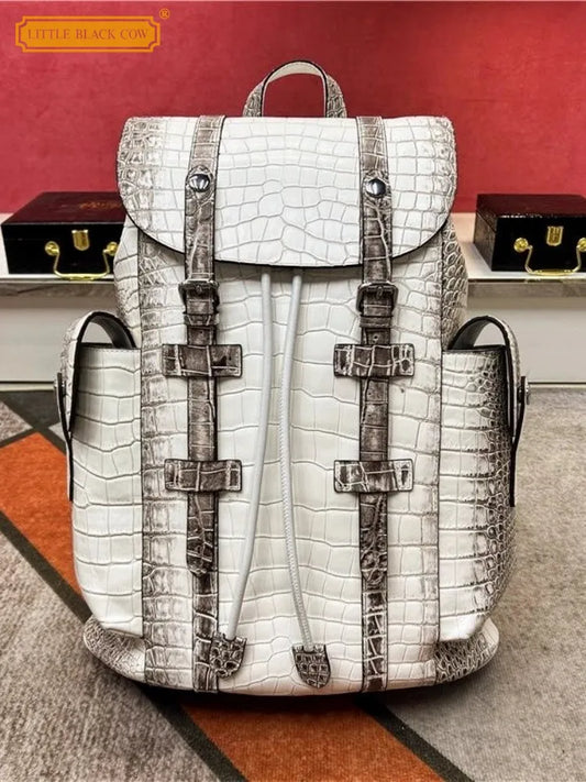 Genuine Crocodile Skin Backpack – Premium Designer Vintage Edition

Crafted from rare, authentic crocodile skin, this backpack is more than a bag — it’s a collector’s masterpiece. With its natural, one-of-a-kind scale