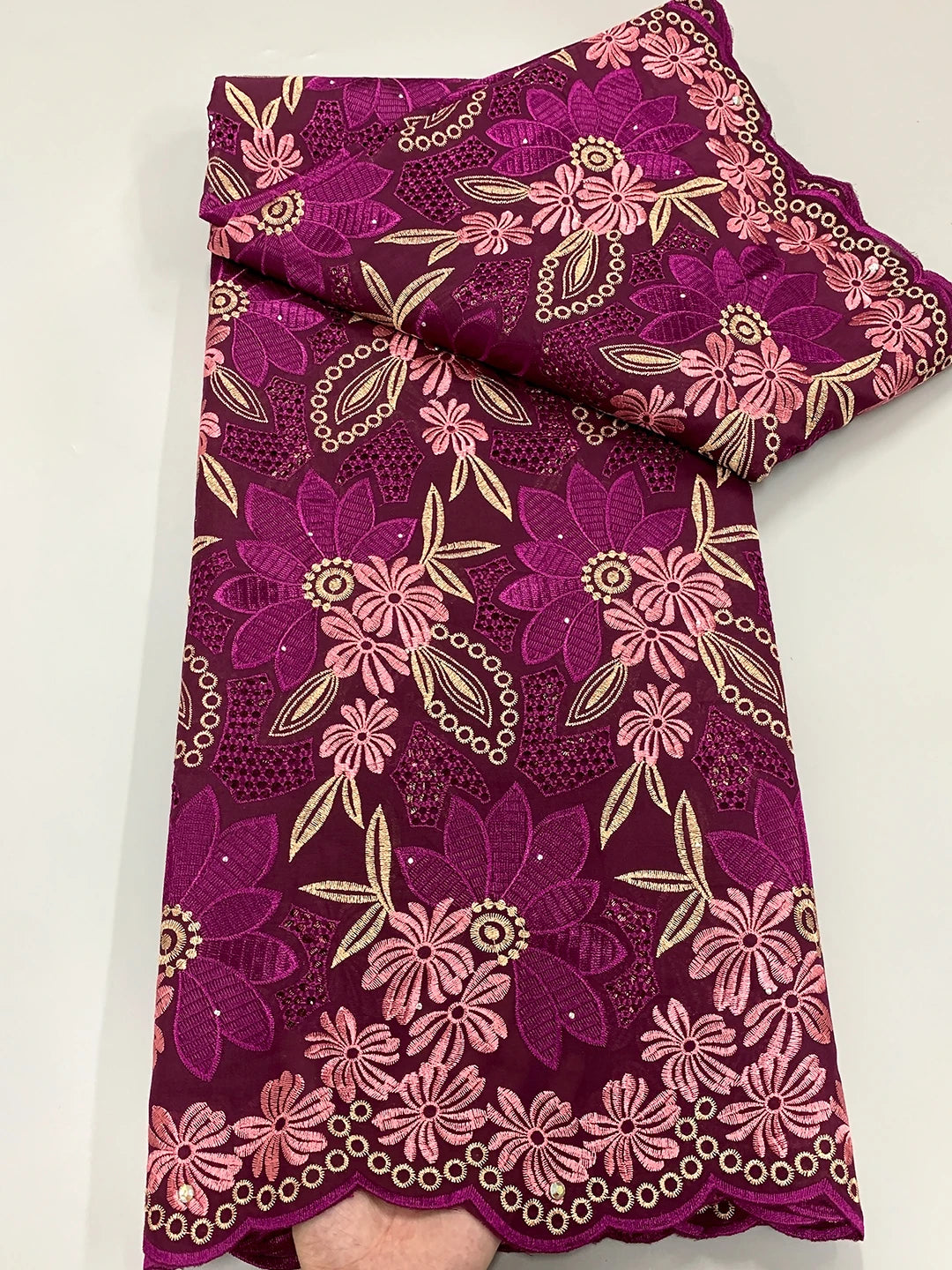 New Arrival – High Quality Swiss Voile Lace in Switzerland, Nigerian Embroidered Cotton Lace Fabric with Stones for Bridal and Prom Dresses | HollandLuxeGlobal.com Exclusive Collector’s Item