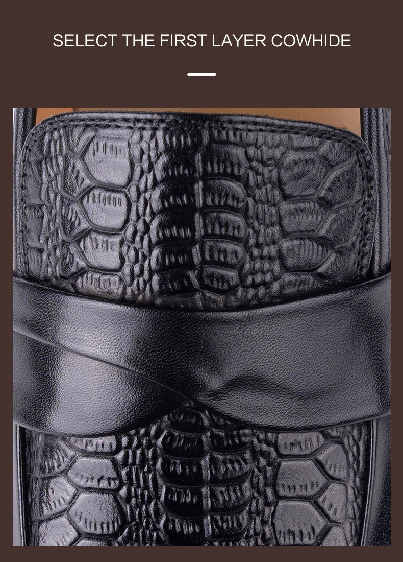 Genuine Leather British-Style Men’s Dress Shoes – Handmade Black Slip-On Pointed-Toe Formal and Casual Business Party Shoes with Refined Elegance and Classic Suit Versatility | HollandLuxeGlobal.com Exclusive Collector’