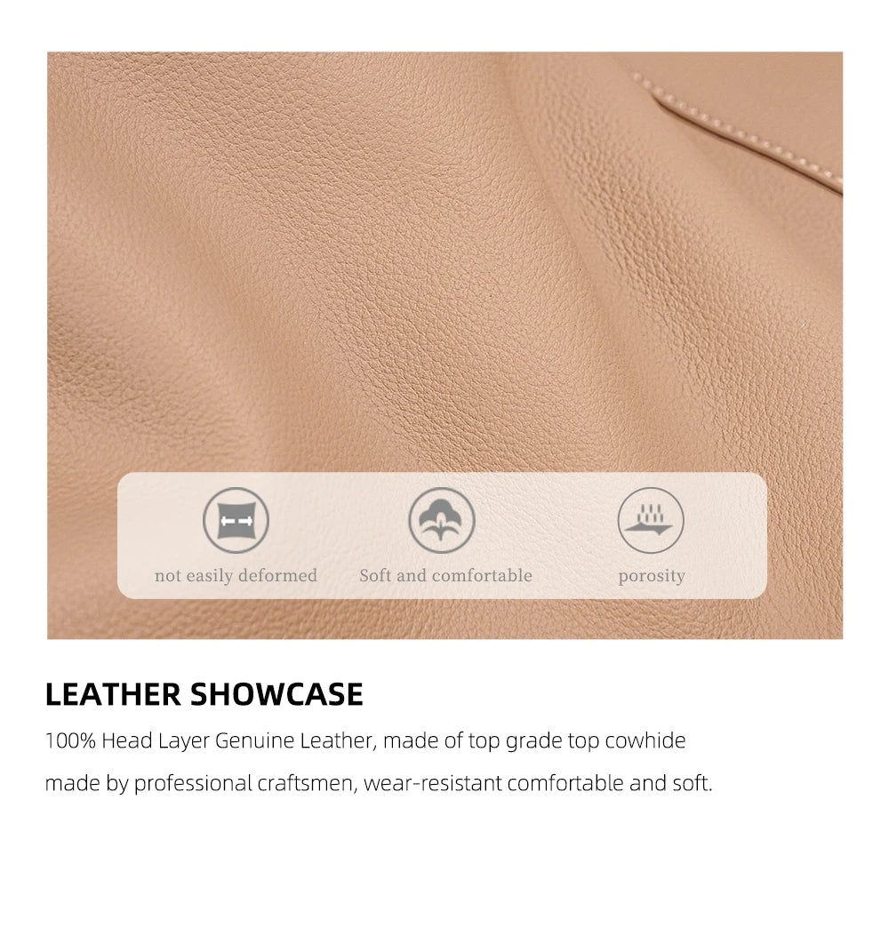 Stay stylish and organized with the Zency Large-Capacity Tote Bag, crafted from 100% genuine leather. A soft and elegant hobo-style handbag perfect for work, shopping, or winter outings — ideal for modern women