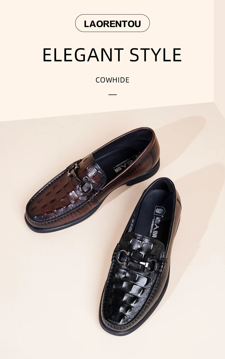 Option 2 – Premium Boutique Feel (for your Exclusive Collection)
LAORENTOU Handmade Crocodile Pattern Leather Loafers for Men – Breathable Business & Casual Slip-On Comfort | HollandLuxeGlobal.com Exclusive