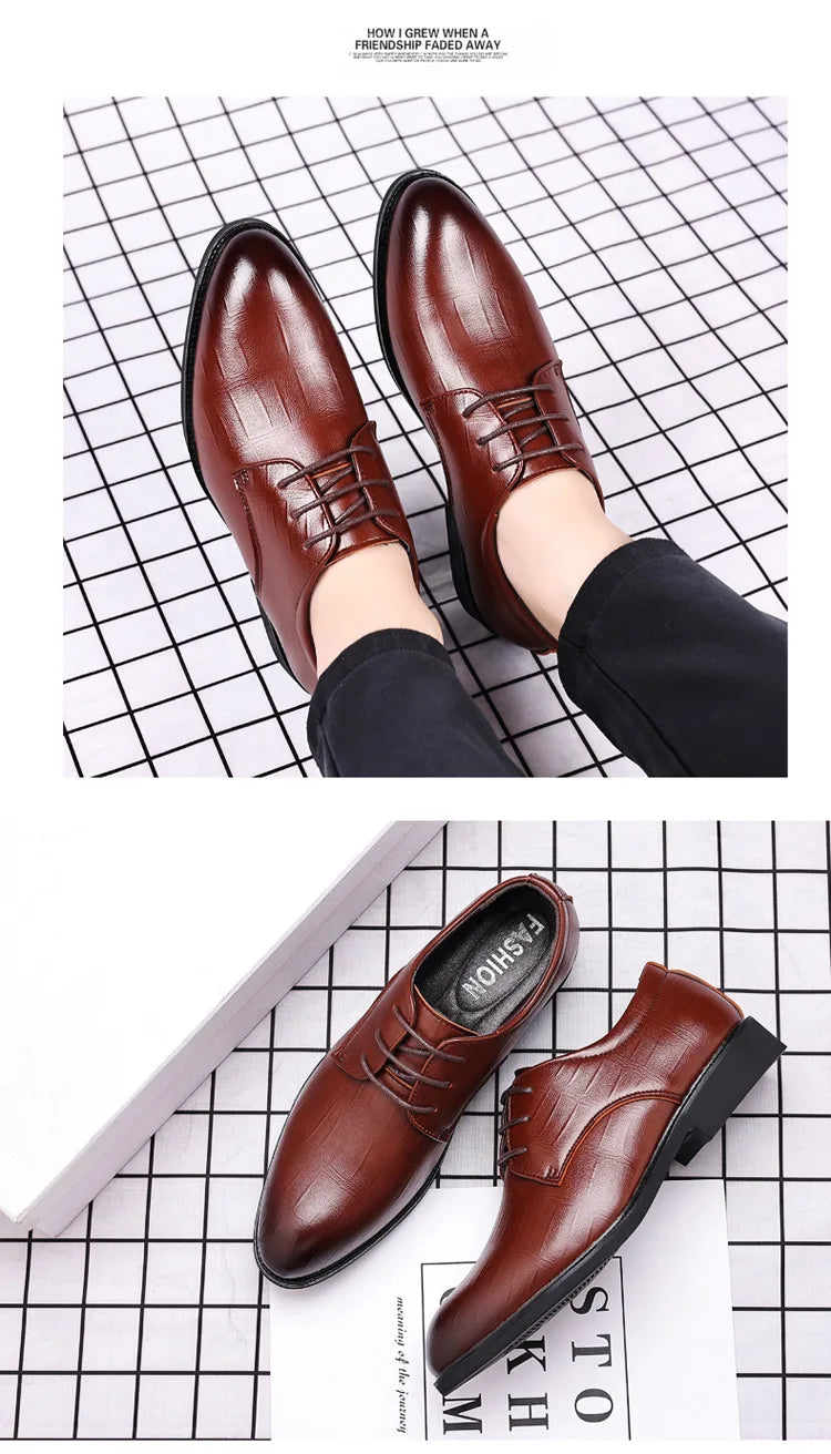 Luxury Men’s Genuine Leather Dress Shoes | Classic Pointed Toe Designer Formal Business & Party Footwear for Modern Gentlemen | HollandLuxeGlobal.com Exclusive Collector’s Item