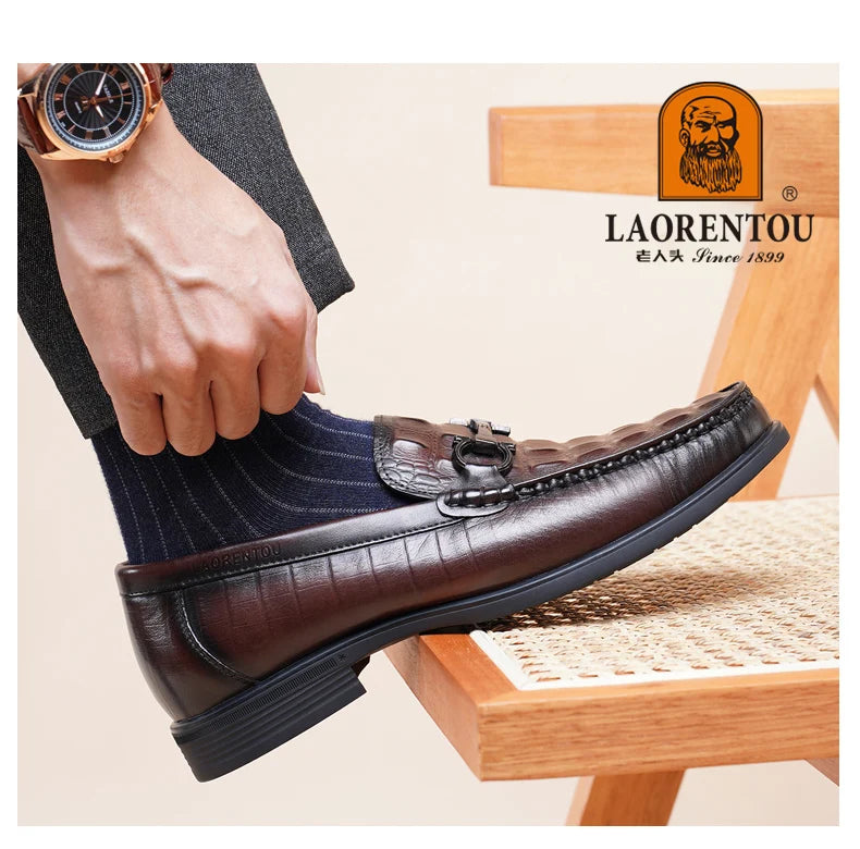 Option 2 – Premium Boutique Feel (for your Exclusive Collection)
LAORENTOU Handmade Crocodile Pattern Leather Loafers for Men – Breathable Business & Casual Slip-On Comfort | HollandLuxeGlobal.com Exclusive