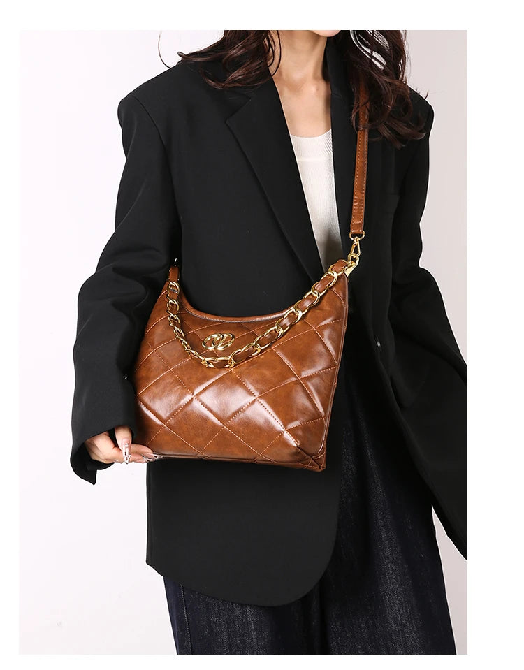 Classic Leather Handbag for Women | Elegant Ladies Tote with Detachable Strap | Famous Designer-Inspired Crossbody Purse | HollandLuxeGlobal.com Exclusive Collector’s Item