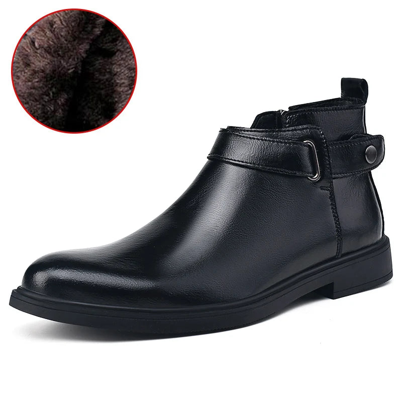 Italian Men’s Classic Genuine Leather Ankle Boots | Luxury High-Top Designer Fashion Boots with Anti-Skid Sole for Outdoor & Casual Wear | HollandLuxeGlobal.com Exclusive Collector’s Item
