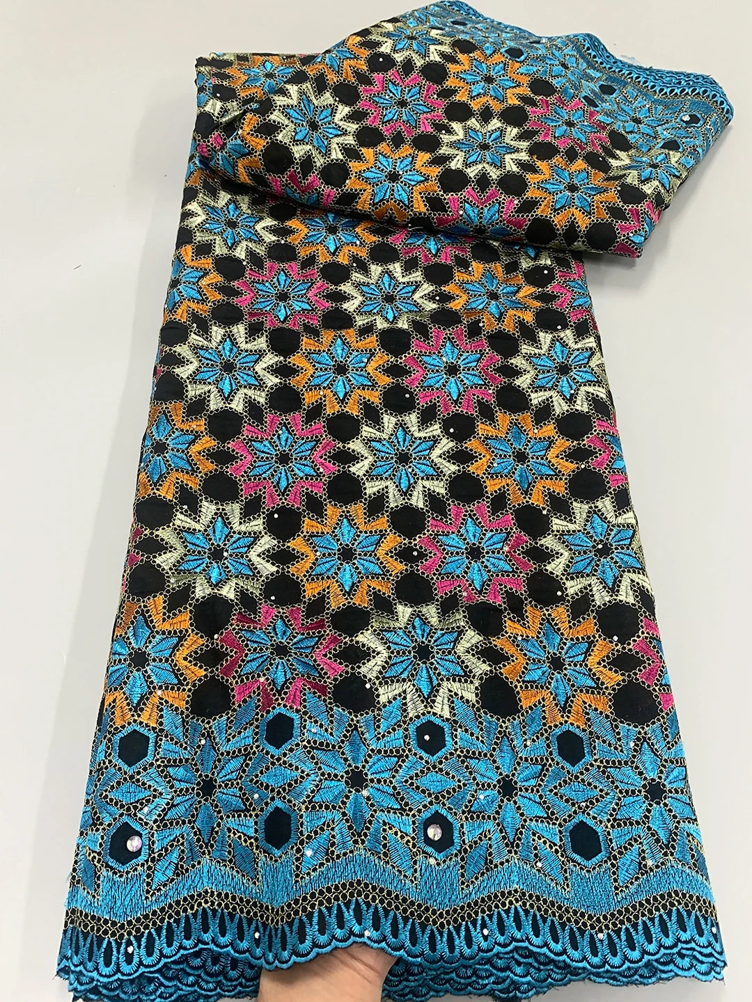 New Arrival – High Quality Swiss Voile Lace in Switzerland, Nigerian Embroidered Cotton Lace Fabric with Stones for Bridal and Prom Dresses | HollandLuxeGlobal.com Exclusive Collector’s Item