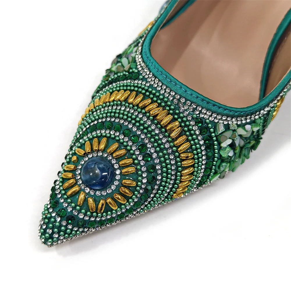 HollandLuxeGlobal.com Exclusive Premium Collectors Item – Elegant Italian Design Women’s Party Shoes with Matching Handbag, Stylish Heels & Bag Set for African Weddings & Special
