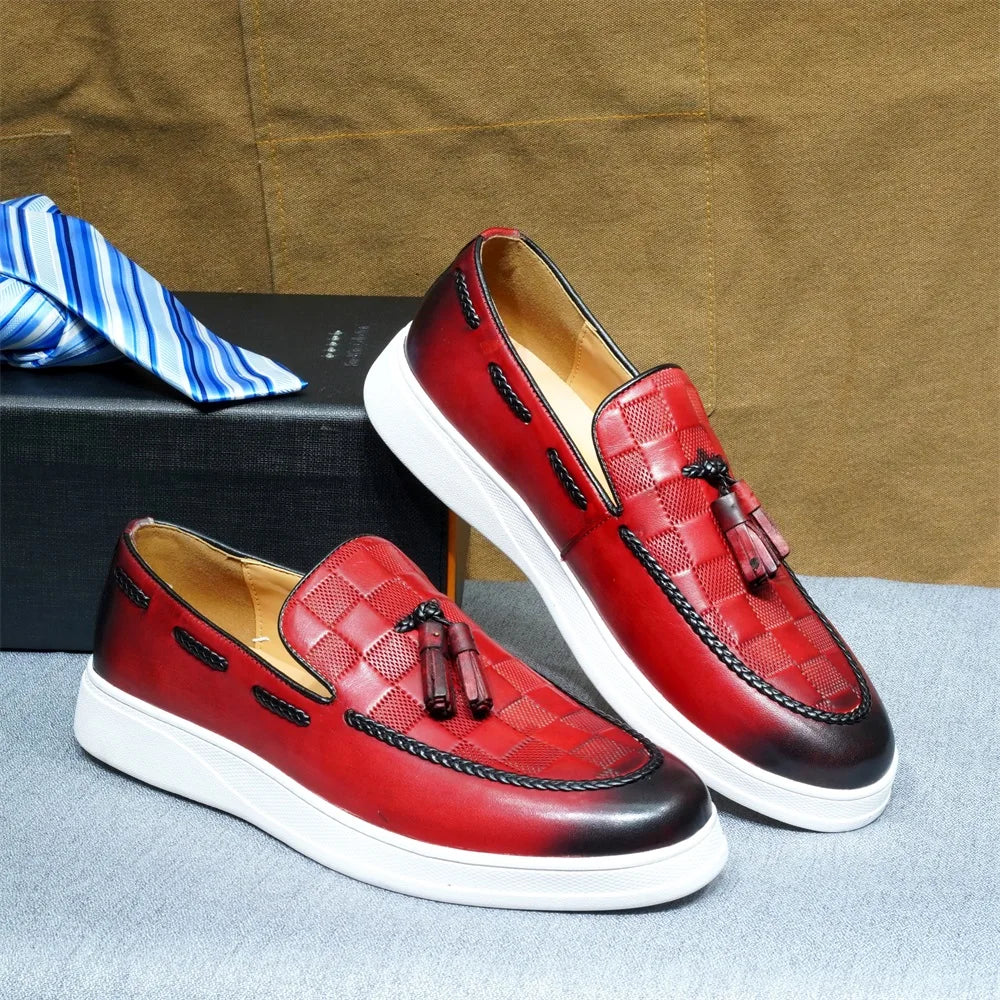 Boutique Premium Edition (for Exclusive Collection)
Italian Luxury Men’s Tassel Loafers – Genuine Leather Slip-On Dress & Casual Shoes in Classic Blue, Black & Red | HollandLuxeGlobal.com Exclusive