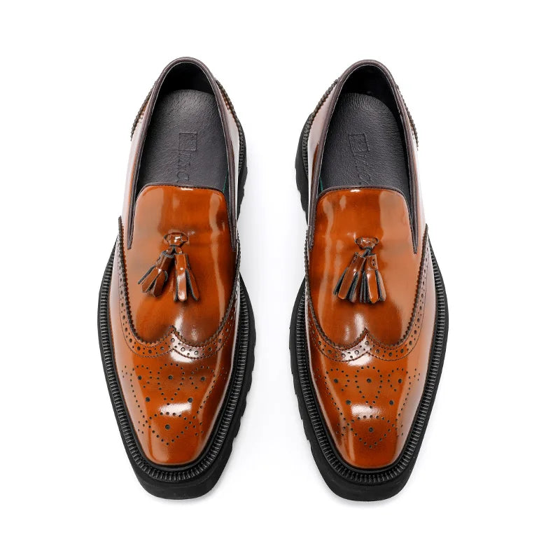 HollandLuxe Exclusive – Genuine Leather Brogue Loafers with Tassel
	•	Premium Handmade Leather Loafers – Summer Slip-On with Thick Sole
	•	Collector’s Edition Leather Tassel Loafers – Breathable & Elegant