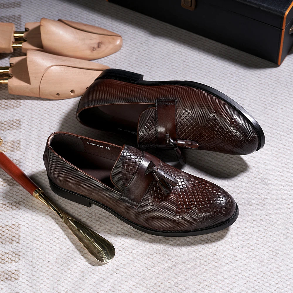 Boutique Premium Feel (for Exclusive Collection)
Italian Handmade Genuine Leather Tassel Loafers for Men – Luxury Slip-On Dress Shoes for Business, Weddings & Casual Elegance | HollandLuxeGlobal.com Exclusive