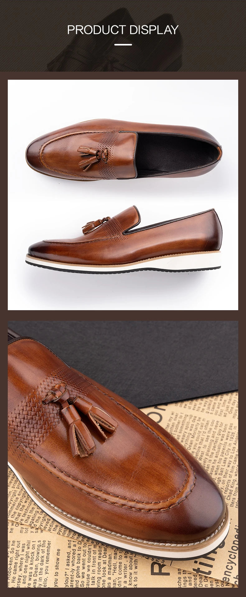 HollandLuxe Exclusive – British Style Tassel Loafers in Genuine Leather
	2.	Luxury Retro Leather Loafers – Breathable Slip-On Comfort
	3.	Collector’s Edition Men’s Tassel Loafers – Business & Casual Elegance
	4.	Pre