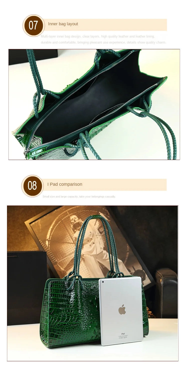 Boutique Premium Edition (for Exclusive Collection)
Red Crocodile Pattern Luxury Genuine Leather Tote Bag for Women – Designer Handbag for Travel & Daily Elegance | HollandLuxeGlobal.com Exclusive