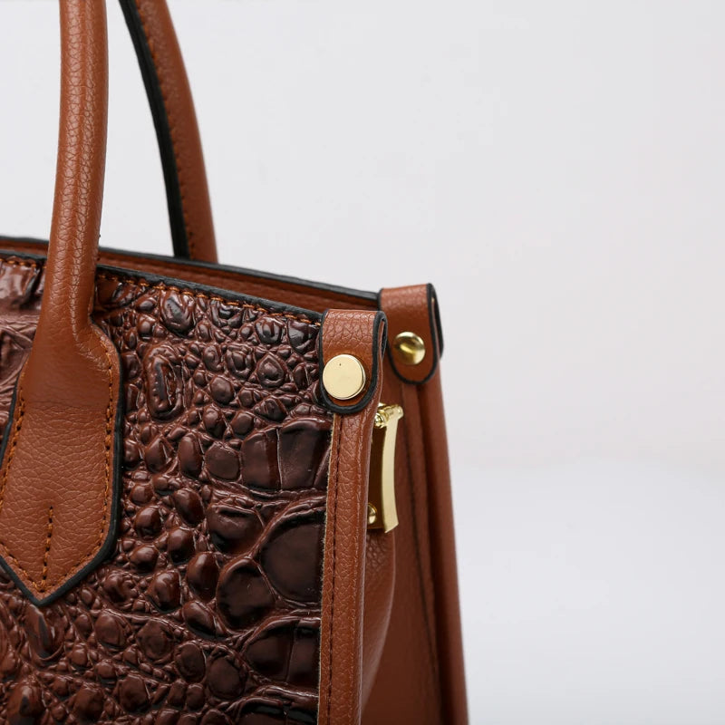 Women’s Large Top-Handle Vintage Crocodile Designer Shoulder Bag – Premium Quality Leather Crossbody & Messenger Handbag | HollandLuxeGlobal.com Exclusive Collector’s Item