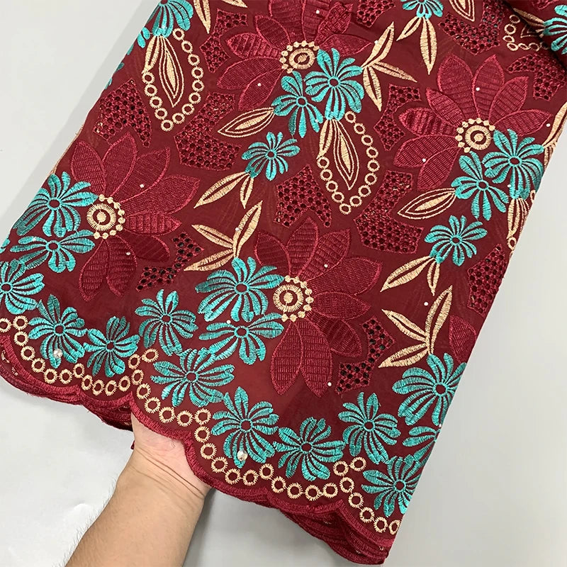 New Arrival – High Quality Swiss Voile Lace in Switzerland, Nigerian Embroidered Cotton Lace Fabric with Stones for Bridal and Prom Dresses | HollandLuxeGlobal.com Exclusive Collector’s Item