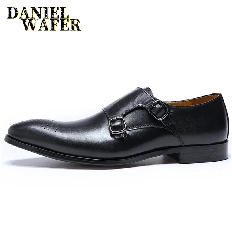 Luxury Men’s Double Monk Strap Leather Loafers | Elegant Office, Business & Wedding Formal Dress Shoes | HollandLuxeGlobal.com Exclusive Collector’s Item