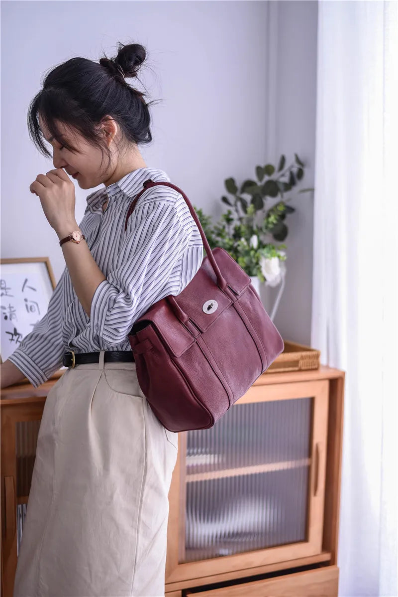 Business Casual Designer Handmade Genuine Leather Women’s Shoulder Bag – Real Cowhide Fashion Handbag for Work, Travel & Everyday Luxury | HollandLuxeGlobal.com Exclusive Collector’s Item