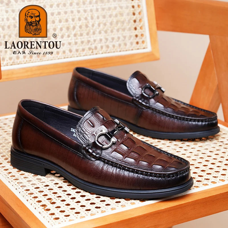 Option 2 – Premium Boutique Feel (for your Exclusive Collection)
LAORENTOU Handmade Crocodile Pattern Leather Loafers for Men – Breathable Business & Casual Slip-On Comfort | HollandLuxeGlobal.com Exclusive