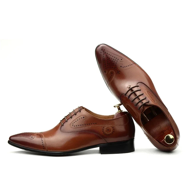 Handmade 2024 British Luxury Men’s Dress Shoes | Genuine Leather Brogues for Wedding, Business & Formal Fashion | HollandLuxeGlobal.com Exclusive Collector’s Item