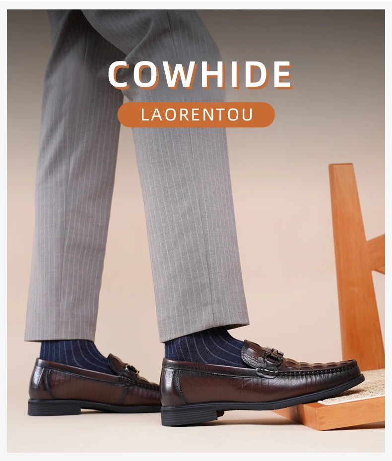 Option 2 – Premium Boutique Feel (for your Exclusive Collection)
LAORENTOU Handmade Crocodile Pattern Leather Loafers for Men – Breathable Business & Casual Slip-On Comfort | HollandLuxeGlobal.com Exclusive