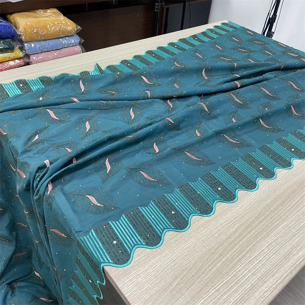 Salouva Swiss Voile Lace in Switzerland with Stones – African Nigerian Dry Lace Fabric, High Quality 100% Cotton Embroidered Material for Dresses & Occasions | HollandLuxeGlobal.com Exclusive Collector’s Item