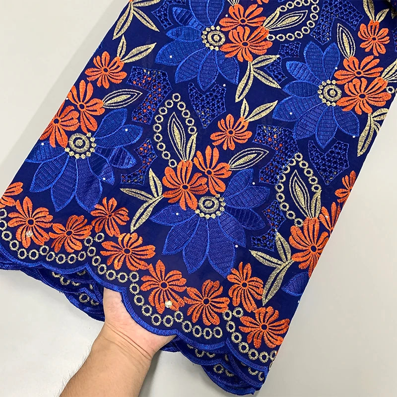 New Arrival – High Quality Swiss Voile Lace in Switzerland, Nigerian Embroidered Cotton Lace Fabric with Stones for Bridal and Prom Dresses | HollandLuxeGlobal.com Exclusive Collector’s Item