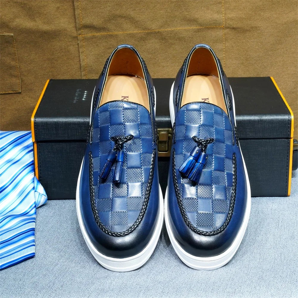 Boutique Premium Edition (for Exclusive Collection)
Italian Luxury Men’s Tassel Loafers – Genuine Leather Slip-On Dress & Casual Shoes in Classic Blue, Black & Red | HollandLuxeGlobal.com Exclusive
