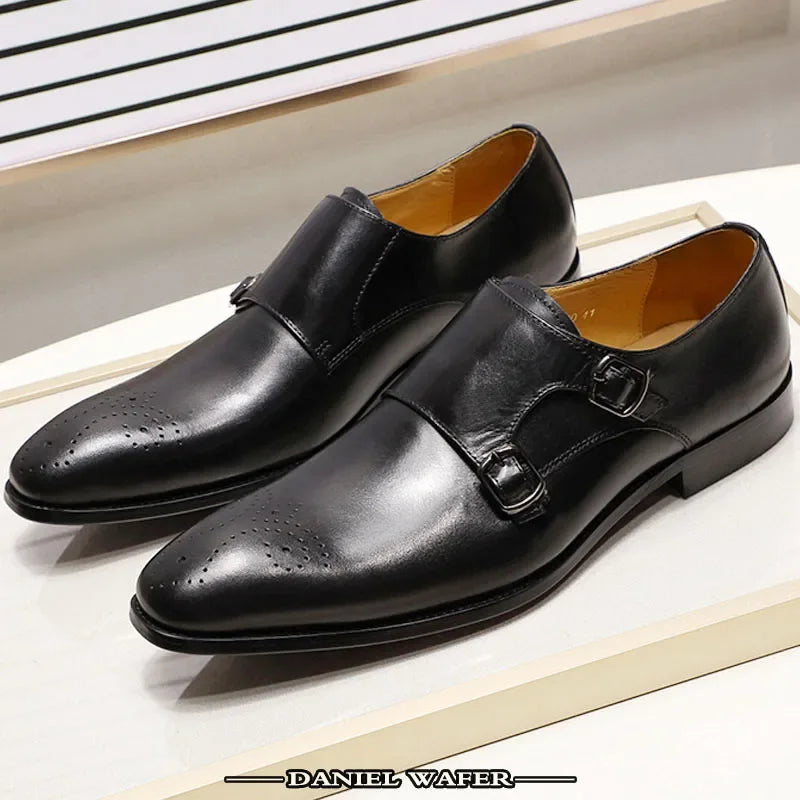 Luxury Men’s Double Monk Strap Leather Loafers | Elegant Office, Business & Wedding Formal Dress Shoes | HollandLuxeGlobal.com Exclusive Collector’s Item