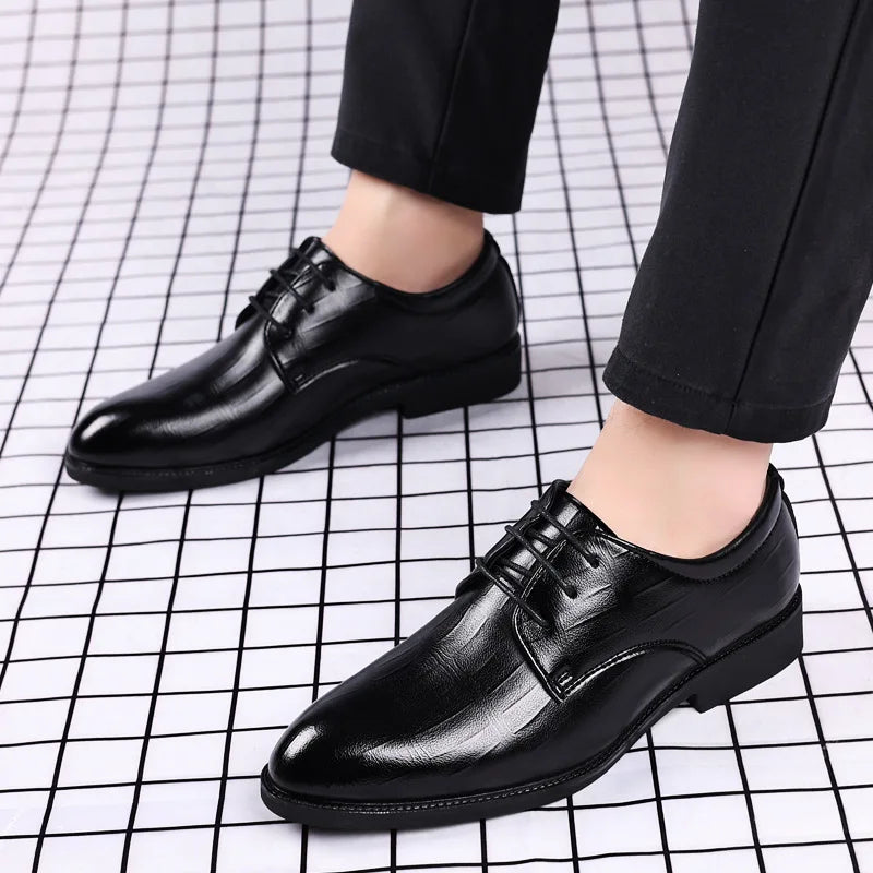 Luxury Men’s Genuine Leather Dress Shoes | Classic Pointed Toe Designer Formal Business & Party Footwear for Modern Gentlemen | HollandLuxeGlobal.com Exclusive Collector’s Item