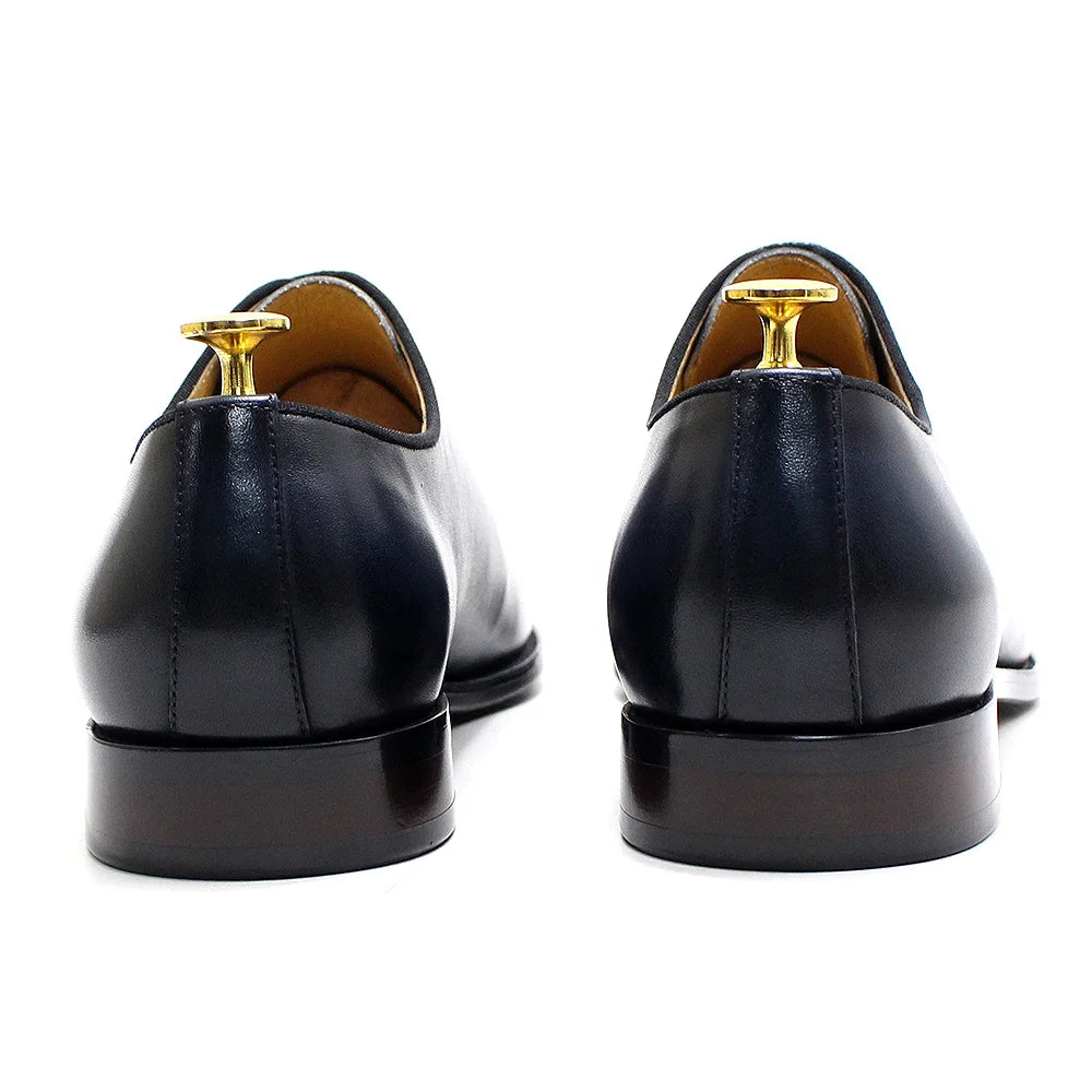 Italian Style Men’s Dress Shoes | Genuine Leather Handmade Classic Whole-Cut Oxford Lace-Up Formal Shoes | HollandLuxeGlobal.com Exclusive Collector’s Item