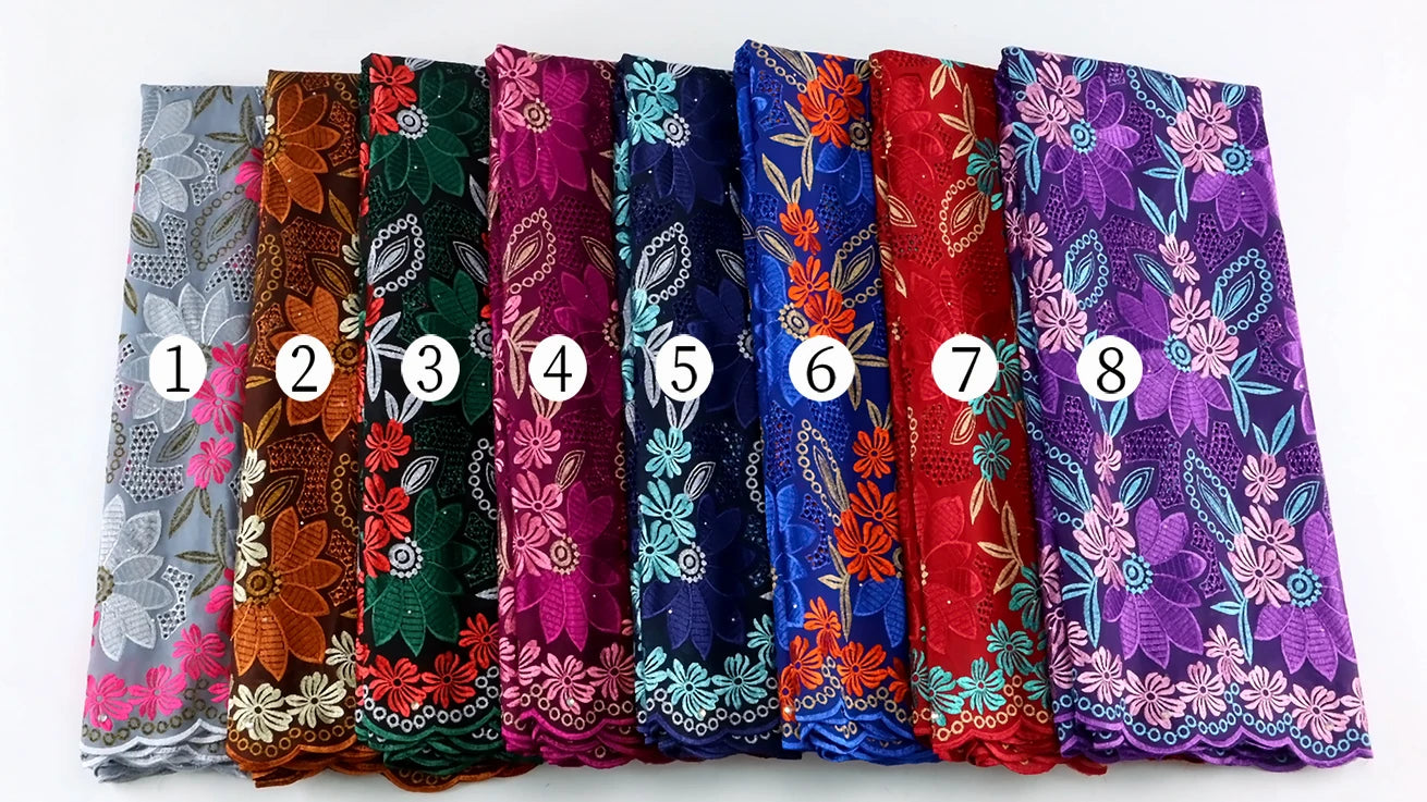 New Arrival – High Quality Swiss Voile Lace in Switzerland, Nigerian Embroidered Cotton Lace Fabric with Stones for Bridal and Prom Dresses | HollandLuxeGlobal.com Exclusive Collector’s Item