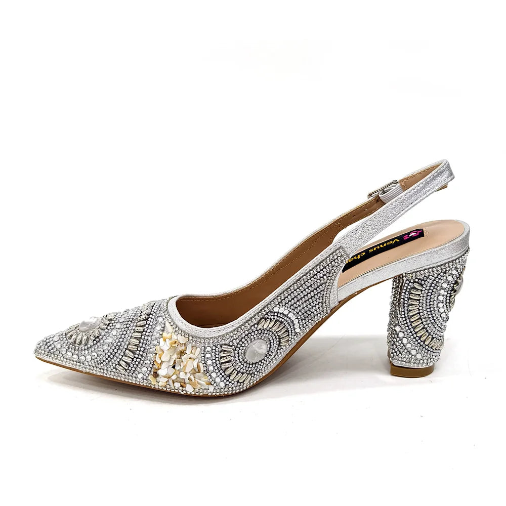 HollandLuxeGlobal.com Exclusive Premium Collectors Item – Elegant Italian Design Women’s Party Shoes with Matching Handbag, Stylish Heels & Bag Set for African Weddings & Special