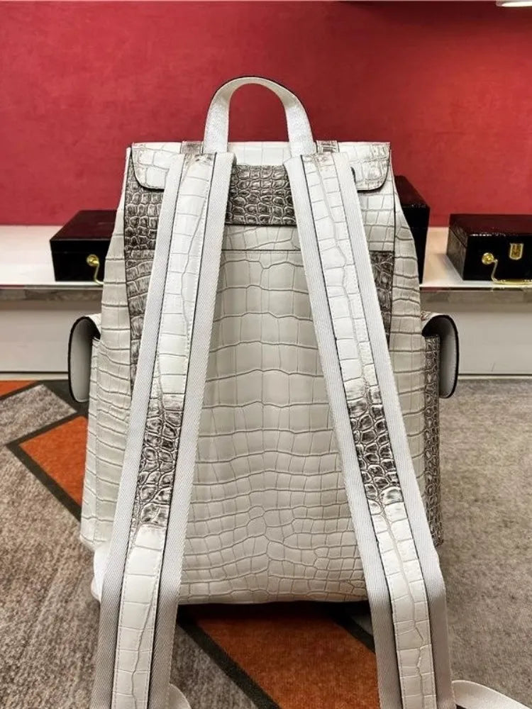 Genuine Crocodile Skin Backpack – Premium Designer Vintage Edition

Crafted from rare, authentic crocodile skin, this backpack is more than a bag — it’s a collector’s masterpiece. With its natural, one-of-a-kind scale