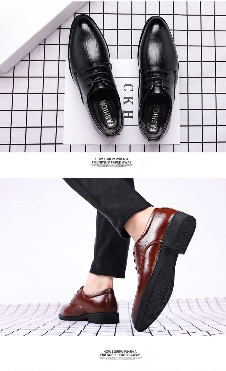 Luxury Men’s Genuine Leather Dress Shoes | Classic Pointed Toe Designer Formal Business & Party Footwear for Modern Gentlemen | HollandLuxeGlobal.com Exclusive Collector’s Item