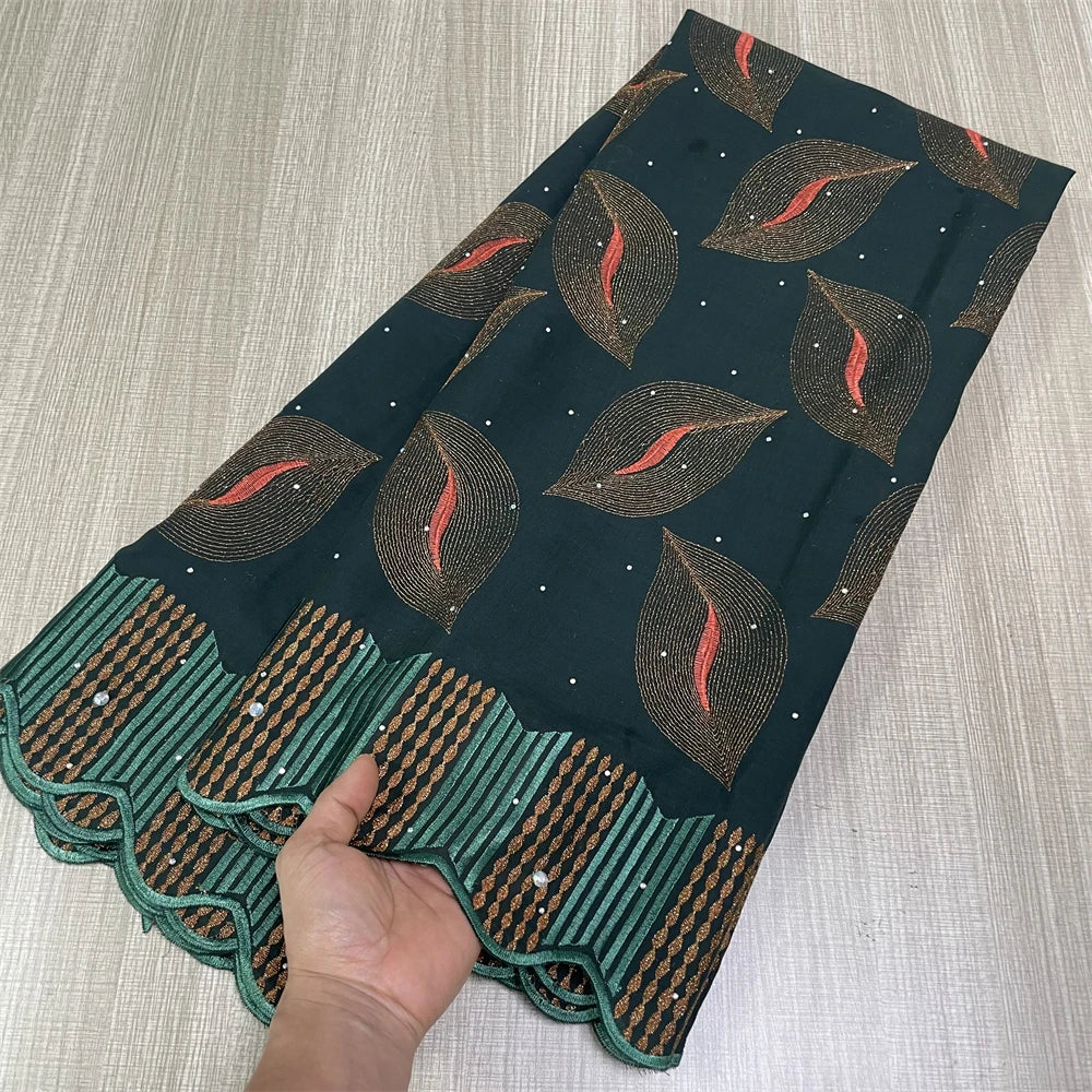 Salouva Swiss Voile Lace in Switzerland with Stones – African Nigerian Dry Lace Fabric, High Quality 100% Cotton Embroidered Material for Dresses & Occasions | HollandLuxeGlobal.com Exclusive Collector’s Item