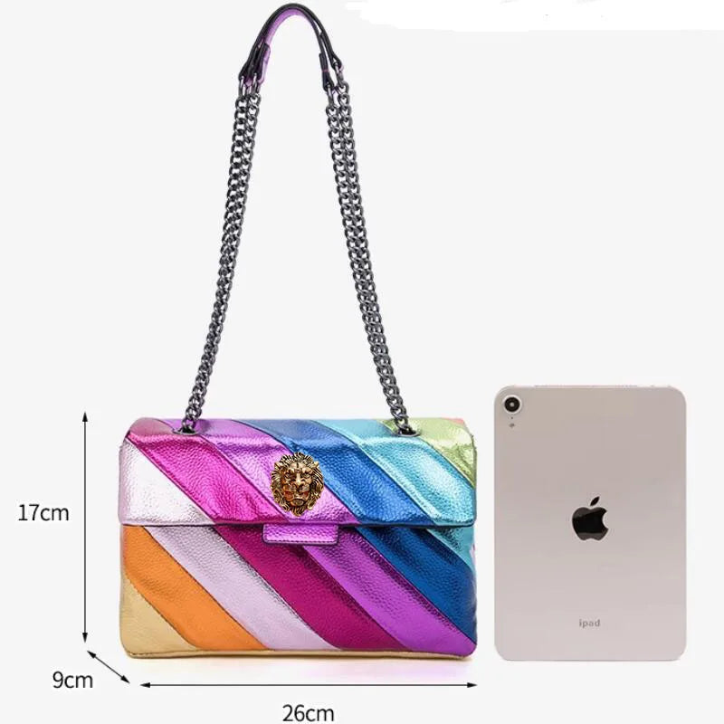 High-End Diamond Women’s Slippers, Fish-Mouthed Back Hollow Lion Cool Slippers, Rhinestone Slippers Chain Bag Set | HollandLuxeGlobal.com Exclusive Collector’s Item