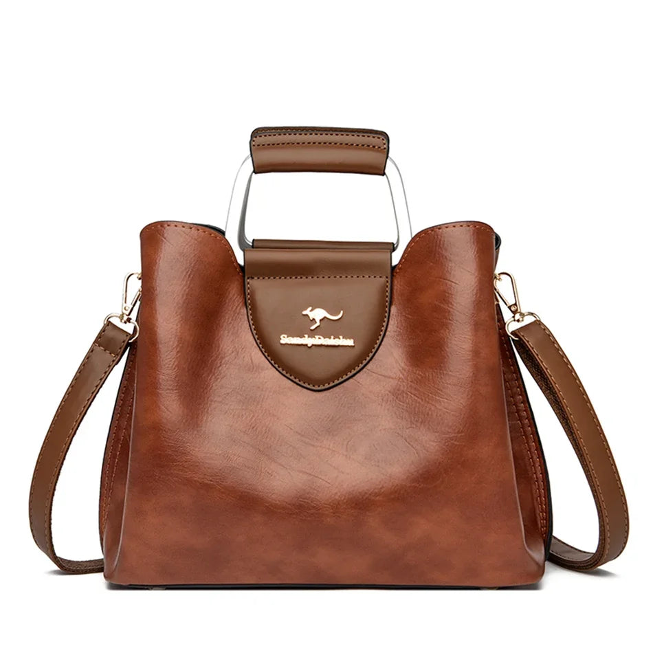 Step into timeless elegance with this Genuine Brand Leather Tote Bag, a luxury designer handbag crafted from high-quality leather. Perfect as a ladies crossbody or handbag, designed for women who appreciate quality