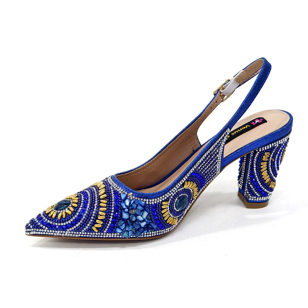HollandLuxeGlobal.com Exclusive Premium Collectors Item – Elegant Italian Design Women’s Party Shoes with Matching Handbag, Stylish Heels & Bag Set for African Weddings & Special
