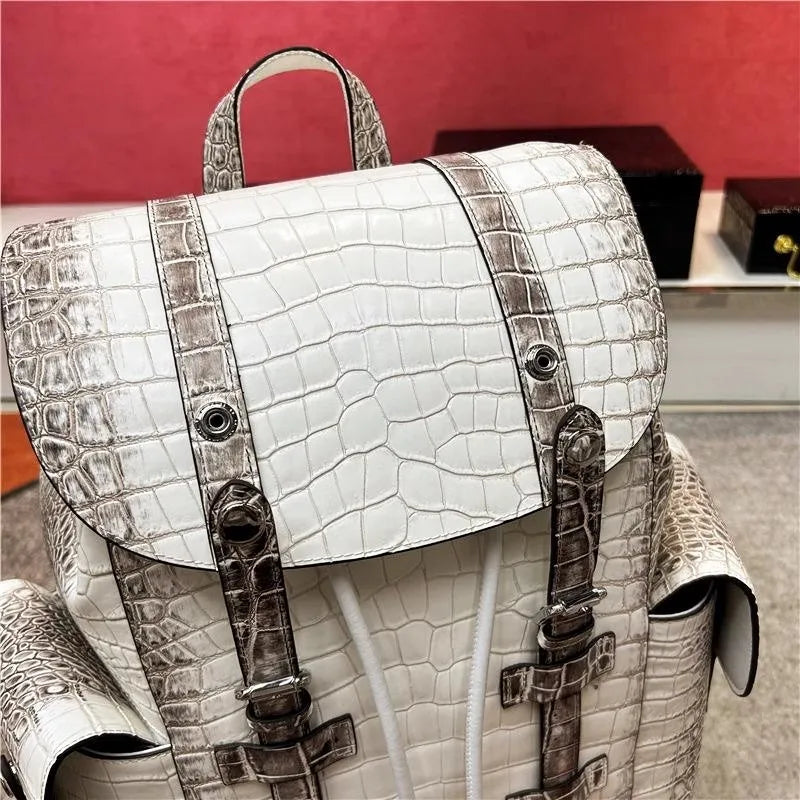 Genuine Crocodile Skin Backpack – Premium Designer Vintage Edition

Crafted from rare, authentic crocodile skin, this backpack is more than a bag — it’s a collector’s masterpiece. With its natural, one-of-a-kind scale