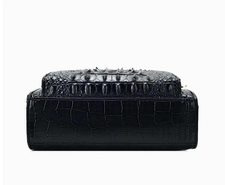 Crocodile Pattern Men’s Business Shoulder Messenger Bag – Genuine Cowhide Leather Vertical Tote & Small Briefcase | HollandLuxeGlobal.com Exclusive Collector’s Item