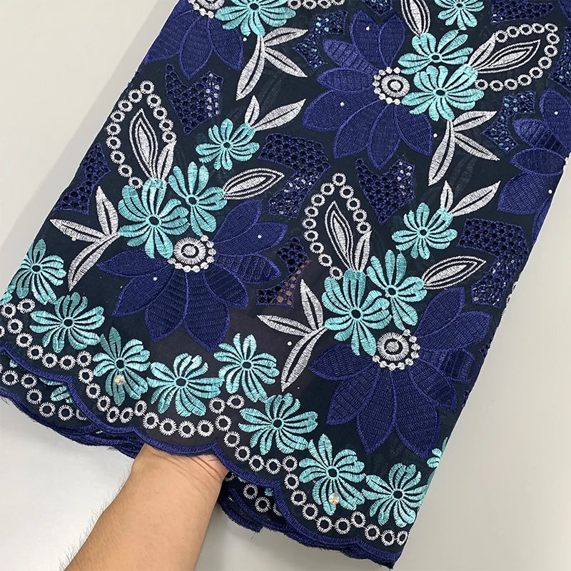 New Arrival – High Quality Swiss Voile Lace in Switzerland, Nigerian Embroidered Cotton Lace Fabric with Stones for Bridal and Prom Dresses | HollandLuxeGlobal.com Exclusive Collector’s Item