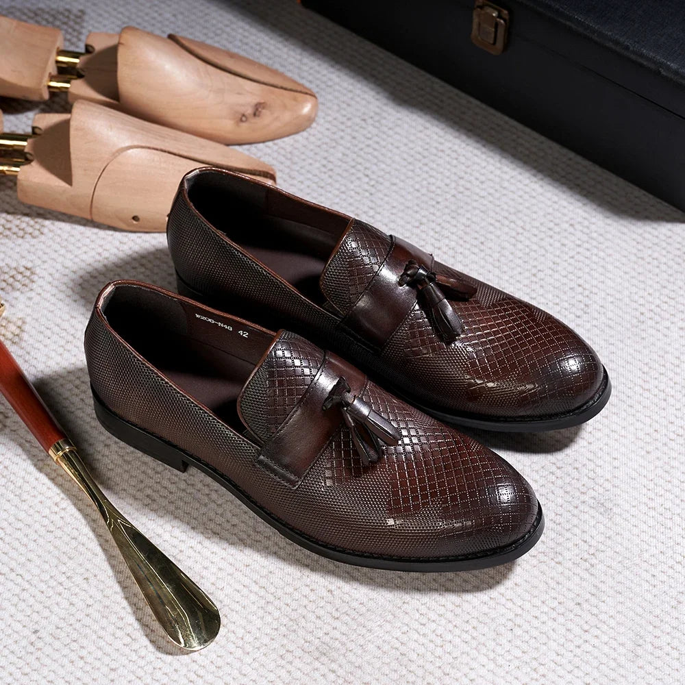 Boutique Premium Feel (for Exclusive Collection)
Italian Handmade Genuine Leather Tassel Loafers for Men – Luxury Slip-On Dress Shoes for Business, Weddings & Casual Elegance | HollandLuxeGlobal.com Exclusive