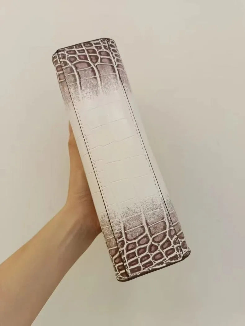 Top Handle Crocodile Embossed Genuine Leather Tote Bag – Luxury Designer Shoulder & Crossbody Handbag for Women | HollandLuxeGlobal.com Exclusive Collector’s Item