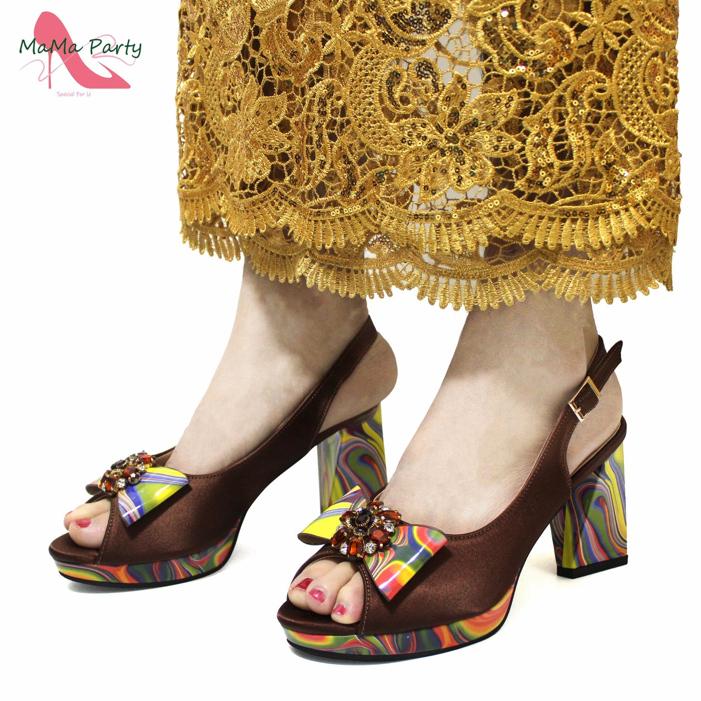 2024 Exclusive Italian Women’s Shoes & Matching Bag – Super High Heel Yellow Sandals for Elegant African Wedding & Party Style | HollandLuxeGlobal.com