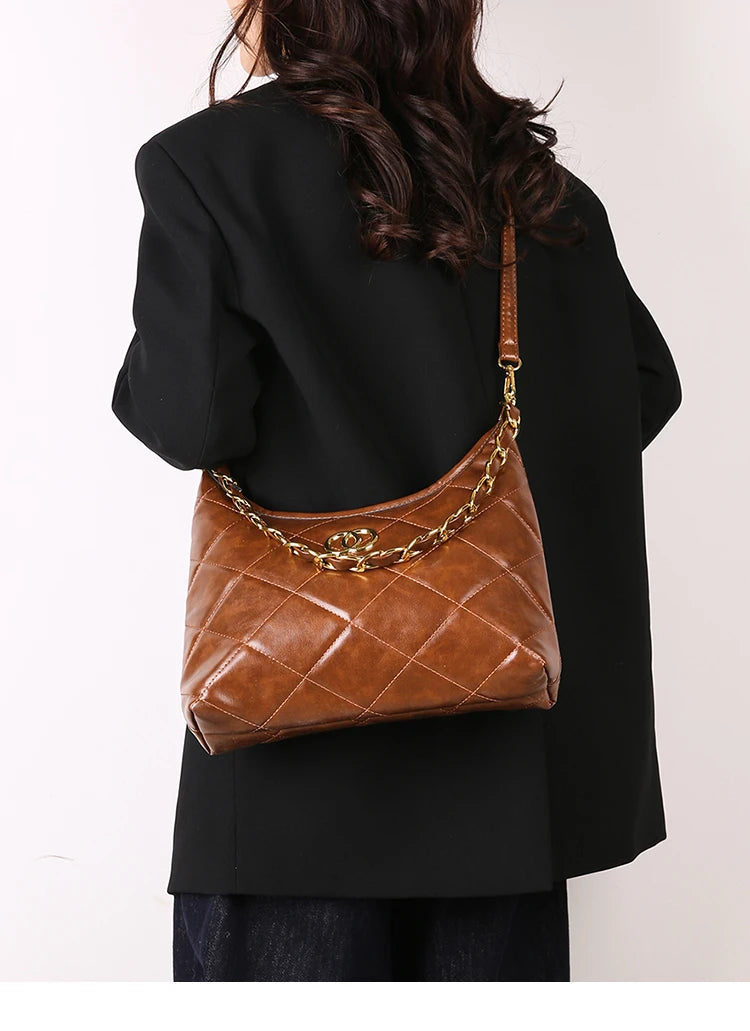 Classic Leather Handbag for Women | Elegant Ladies Tote with Detachable Strap | Famous Designer-Inspired Crossbody Purse | HollandLuxeGlobal.com Exclusive Collector’s Item