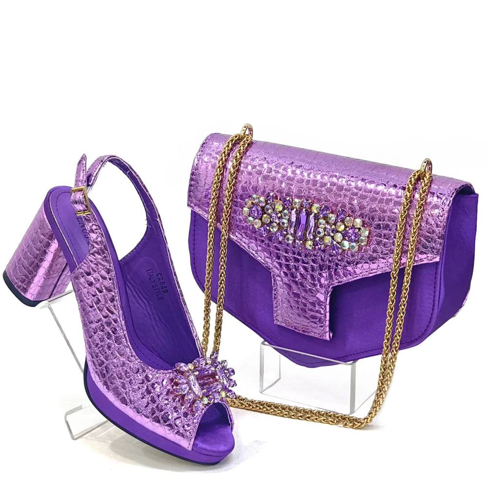 Holland Luxe Global Exclusive “2024 Italian Design” Rhinestone Party Shoe & Dual-Purpose Bag Set – Collector’s Edition