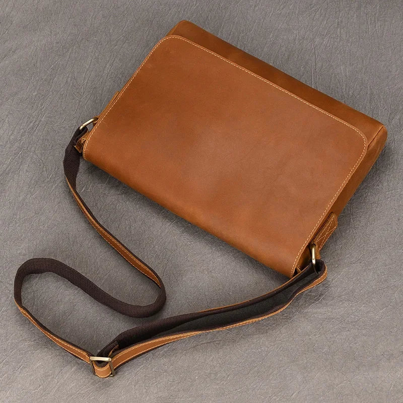 Men’s High-Quality Genuine Leather Shoulder Bag – Cowhide Crossbody Work & Messenger Bag for Daily Business and Casual Elegance | HollandLuxeGlobal.com Exclusive Collector’s Item