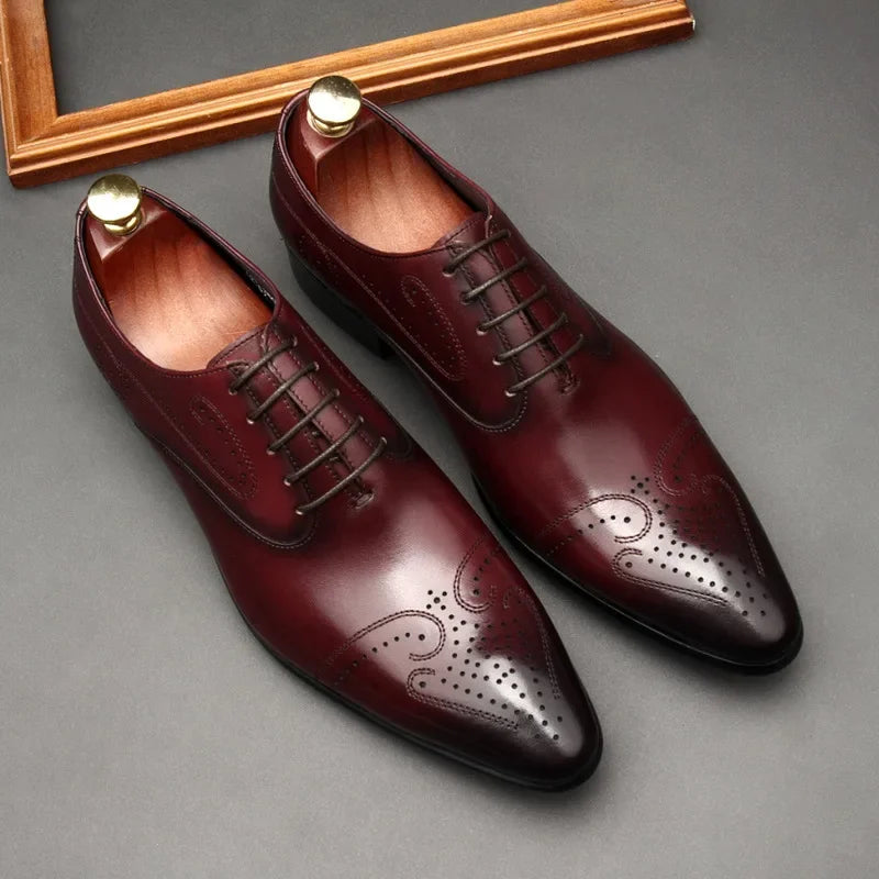 Handmade 2024 British Luxury Men’s Dress Shoes | Genuine Leather Brogues for Wedding, Business & Formal Fashion | HollandLuxeGlobal.com Exclusive Collector’s Item
