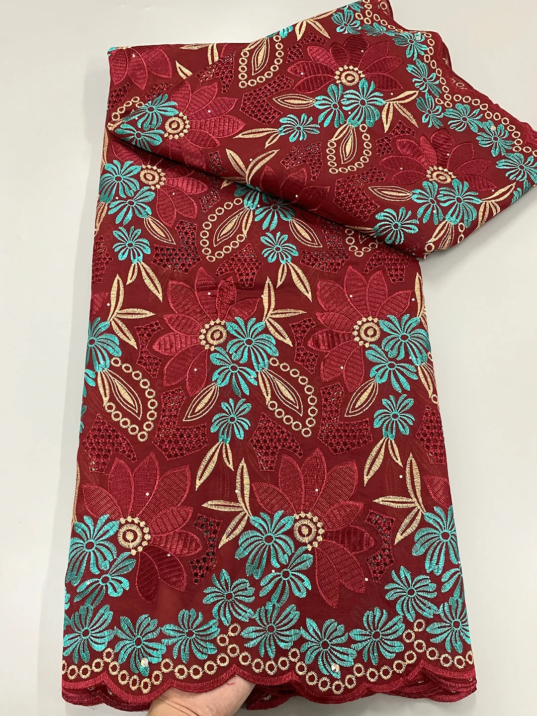 New Arrival – High Quality Swiss Voile Lace in Switzerland, Nigerian Embroidered Cotton Lace Fabric with Stones for Bridal and Prom Dresses | HollandLuxeGlobal.com Exclusive Collector’s Item