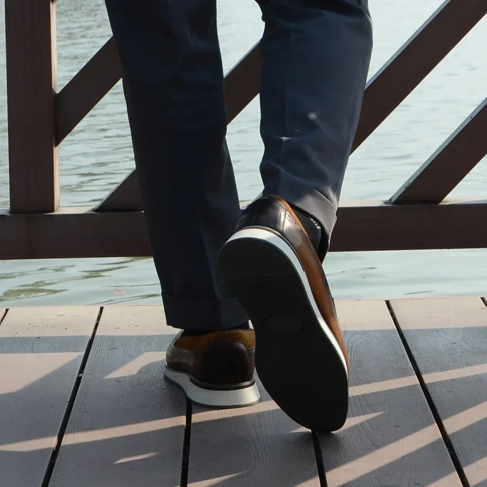 1.	HollandLuxe Exclusive – European Cow Suede Leather Wingtip Loafers
	2.	Luxury Men’s Sneakers-Loafers – Genuine Leather with Tassel Detail
	3.	Collector’s Edition Suede Wingtip Slip-On – Business & Casual Elegance