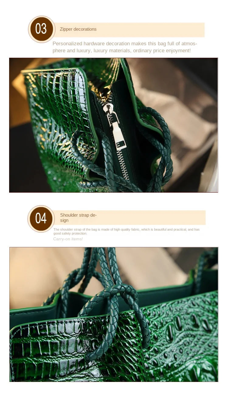 Boutique Premium Edition (for Exclusive Collection)
Red Crocodile Pattern Luxury Genuine Leather Tote Bag for Women – Designer Handbag for Travel & Daily Elegance | HollandLuxeGlobal.com Exclusive